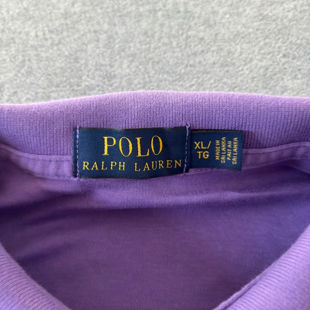 Polo Ralph Lauren Mens XL Purple Short Sleeve Yellow Pony Cotton Polo Shirt